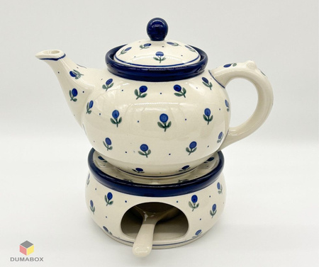 Set Kanne und Teelichthalter Stövchen Bunzlauer Keramik