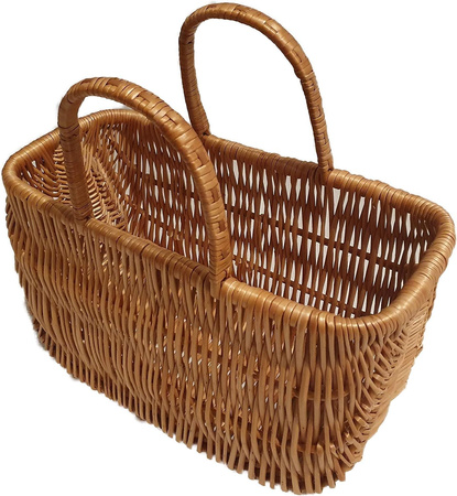 Einkaustasche aus Weide Braun 40x20x37 cm Picknikkorb Weidenkorb Geflochten