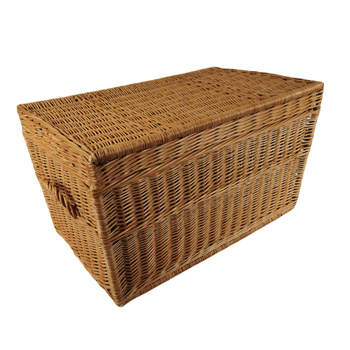 Truhe aus Weide braun Länge: 50 cm/mit Griffen 60 cm, Breite: 35 cm, Höhe: 35 cm Korbtruhe Weidenkorb Weidentruhe Spielzeugbox Koffer Wäschetruhe (50)