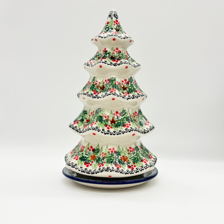 Teelichthalter Keramik-Lampion in Tannenbaumform Handgemacht 24,5 cm