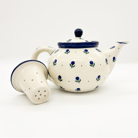 Teekanne Bunzlauer Keramik Teekanne mit Sieb Handgemalt Handgemacht
