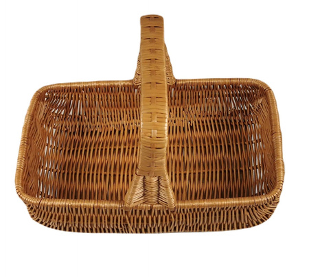 Tablett aus Weide mit Henkel holländisches Design Braun rechteckig 48x30x32 cm