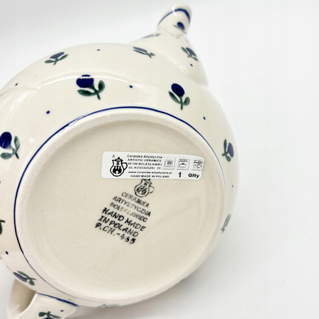 Teekanne Bunzlauer Keramik Teekanne mit Sieb Handgemalt Handgemacht