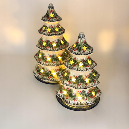 Teelichthalter Keramik-Lampion in Tannenbaumform Handgemacht 24,5 cm