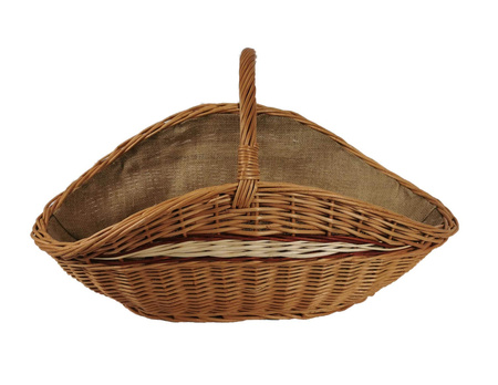 Kaminholzkorb aus Weide mit Jute 65x40x35 cm