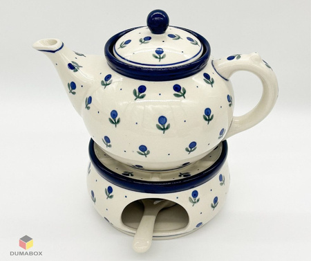 Set Kanne und Teelichthalter Stövchen Bunzlauer Keramik