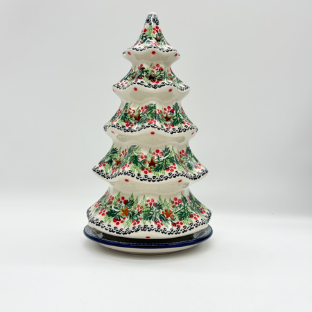 Teelichthalter Keramik-Lampion in Tannenbaumform Handgemacht 24,5 cm