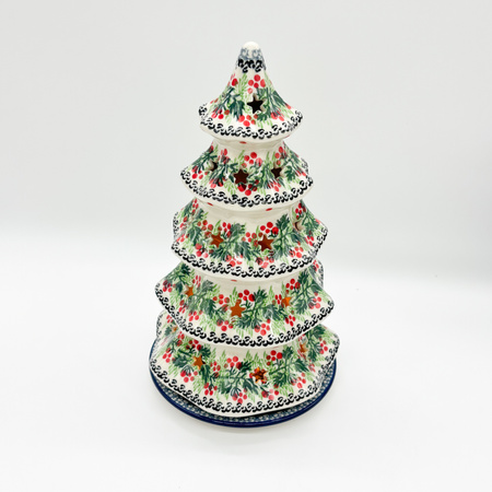 Teelichthalter Keramik-Lampion in Tannenbaumform Handgemacht 24,5 cm