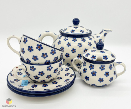 Handgefertigte Tasse mit Untertasse Bunzlauer Keramik