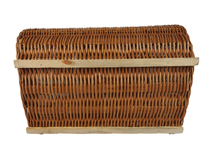 Holzkorb aus Weide mit Jute Braun Natur 60x45x48 cm