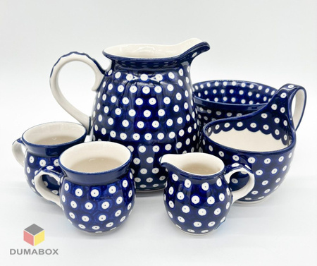 Bunzlauer Keramik Krug 2l Traditionelles Muster, Handbemalt