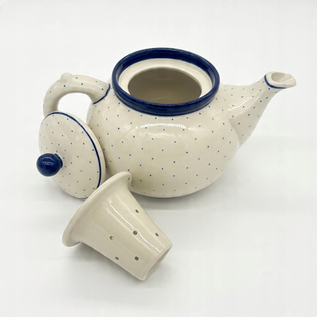 Teekanne Bunzlauer Keramik Teekanne mit Sieb Handgemalt Handgemacht 16 cm