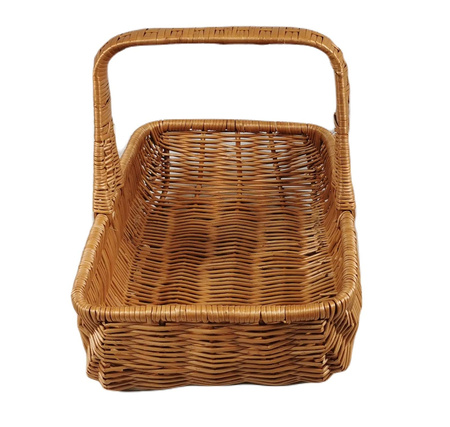 Tablett aus Weide mit Henkel holländisches Design Braun rechteckig 48x30x32 cm