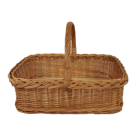 Weidentablett mit Henkel Braun Natur Rechteckig ca. 52x40x35 cm