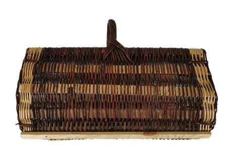 Holzkorb aus Weide mit Jute Dunkelbraun 60x45x48 cm