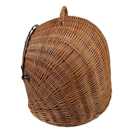 Transportkorb aus Weide für Tiere Braun Gr. S 45x35x44 cm abnehmbares Metall-Gitter