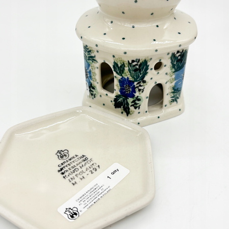 Teelichthalter Bunzlauer Keramik-Teelichthaus handbemalt 17 cm