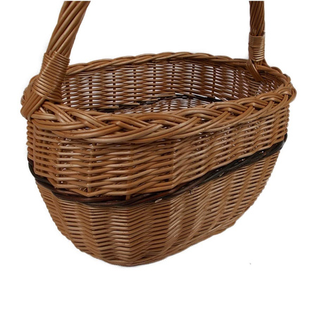 Einkaufskorb/Autokorb aus Weide Braun Oval 42x28x43 cm