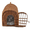 Transportkorb aus Weide mit Kissen 45x35x45 cm Käfig für Katze Hund