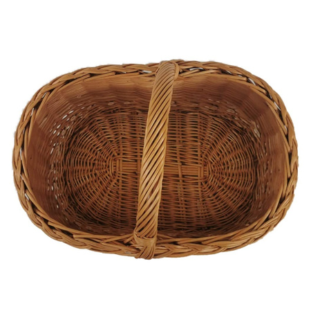 Einkaufskorb aus Weide Pilzkorb Oval Braun 46x32x35 cm