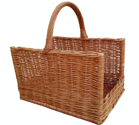 Kaminholzkorb aus Weide Braun 50x35x53 cm