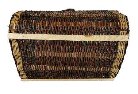 Holzkorb aus Weide mit Jute Dunkelbraun 60x45x48 cm