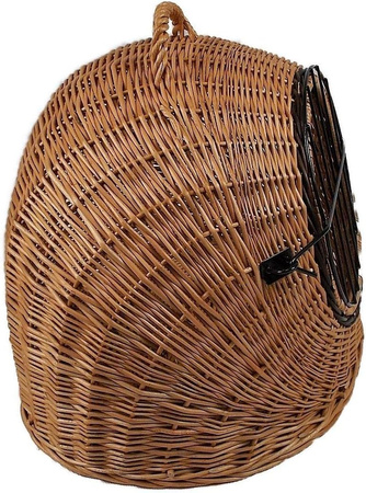 Transportkorb aus Weide für Tiere Braun Gr. XL 60x47x50 cm abnehmbares Metall-Gitter 